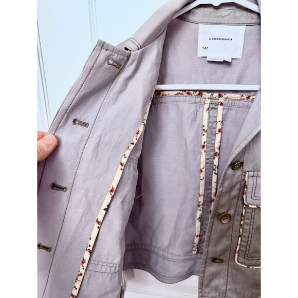 Anthropologie Sage Green Piped Trucker Jacket Size S, Boho - Picture 4 of 7